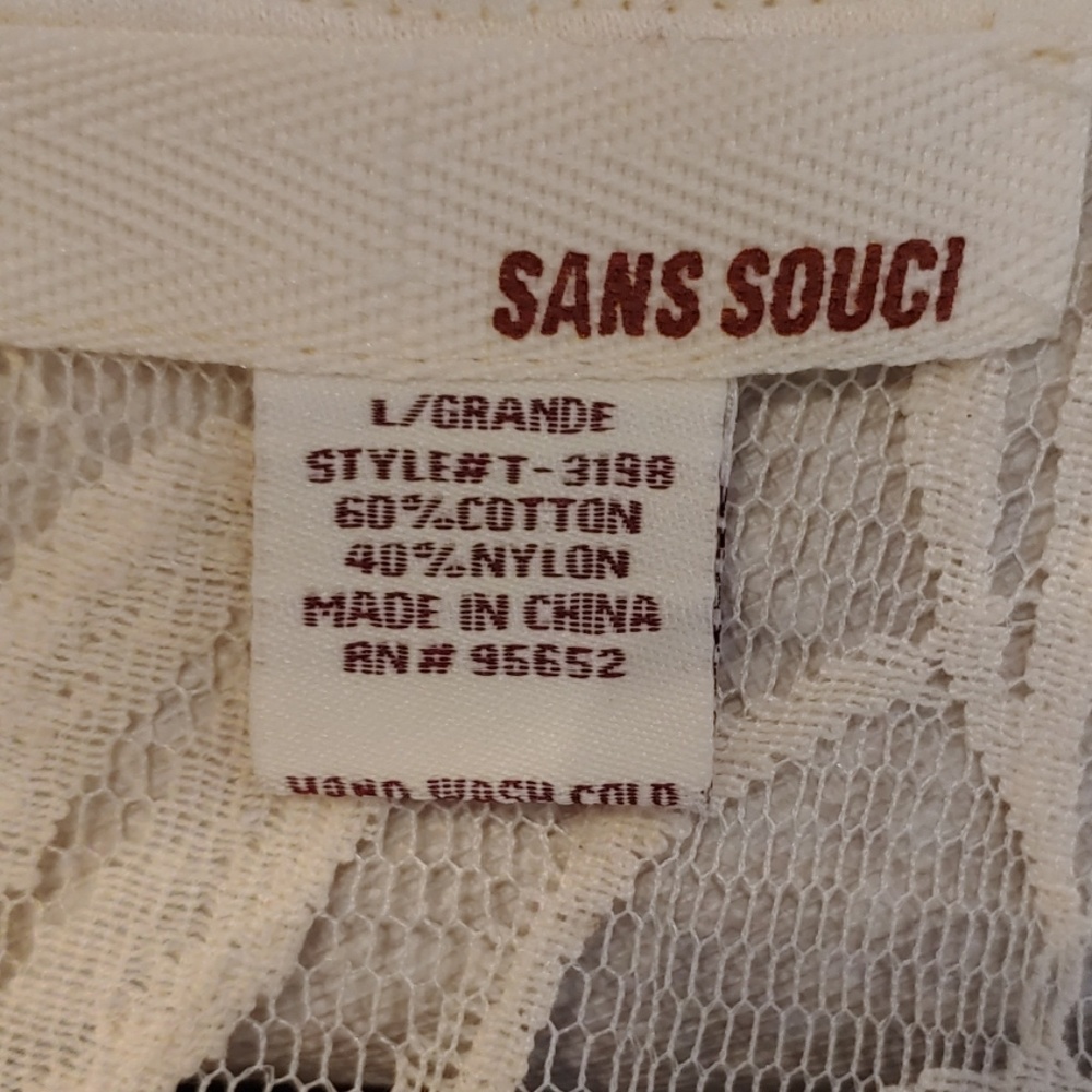 5/$35 3/$25 SHEER LACE TANK TOP - CREAM - Picture 5 of 5